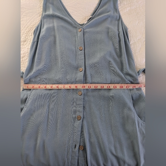 90's Style Blue Sleeveless V-Neckline Button down Maxi Dress with Pockets - NWOT - Picture 9 of 10